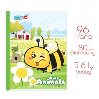 Tập học sinh 96 trang 5 ô ly vuông 80 gsm Điểm 10 TP-NB074 (hình ngẫu nhiên)